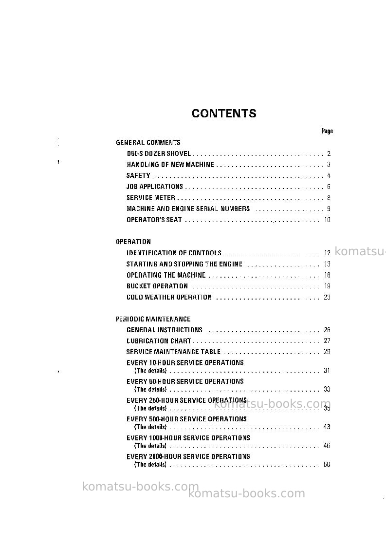 Komatsu d50s-15jpn Operation manual cover Page 3 Komatsu d50s-15jpn Operation manual cover Page 3