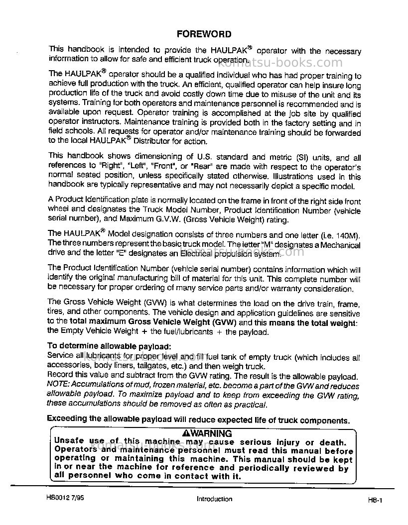 Komatsu 140musa Operation manual cover Page 3 Komatsu 140musa Operation manual cover Page 3