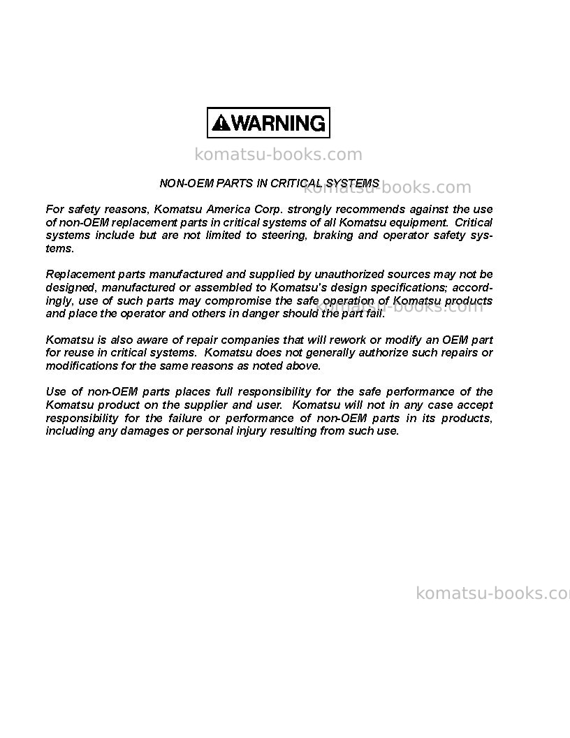 Komatsu 830eusa Operation manual cover Page 3