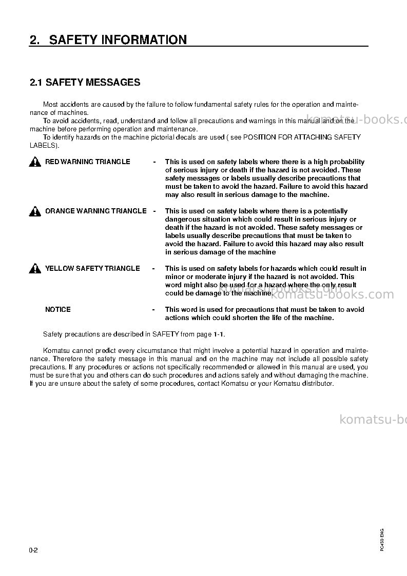 Komatsu pc450lc-6gbr-k Operation manual cover Page 3 Komatsu pc450lc-6gbr-k Operation manual cover Page 3