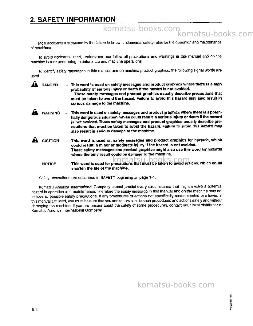 Komatsu pc150-6gbr-k Operation manual cover Page 3 Komatsu pc150-6gbr-k Operation manual cover Page 3