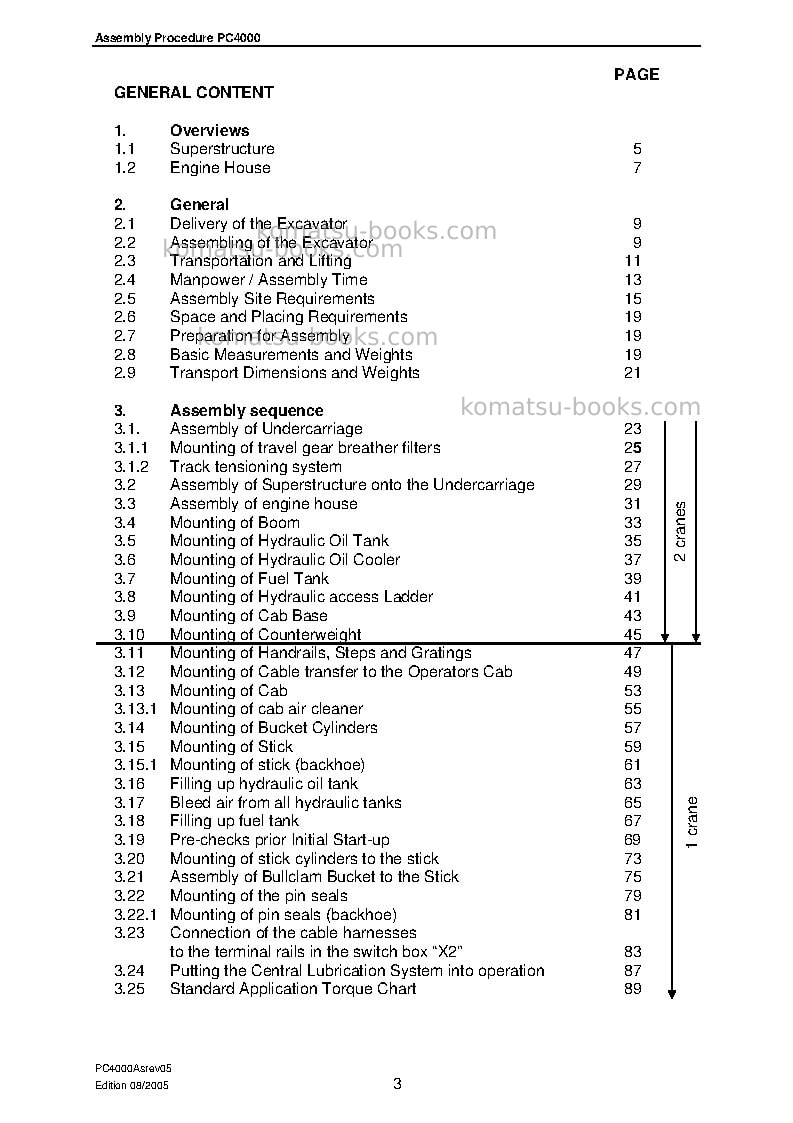 Komatsu pc4000-6deu Field assembly manual cover Page 3