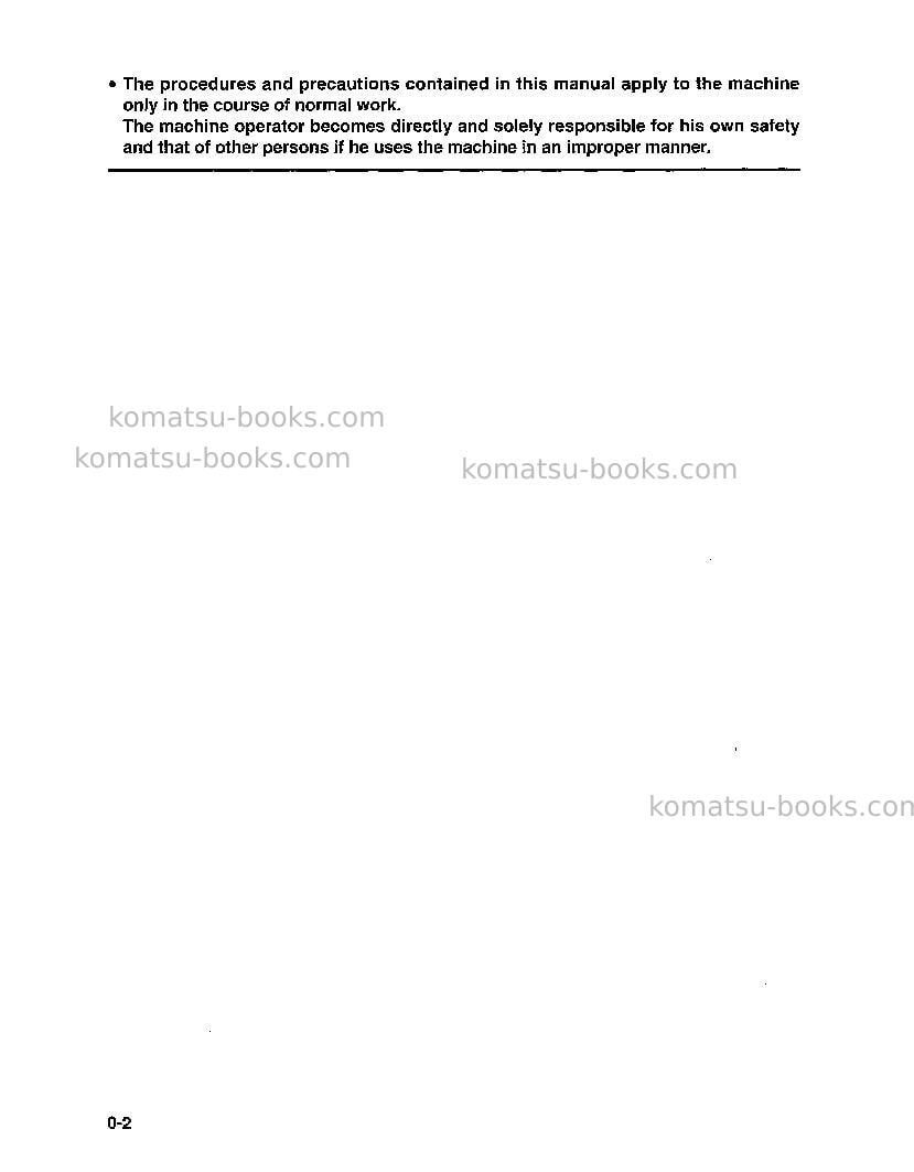 Komatsu pc95-1ita Operation manual cover Page 3 Komatsu pc95-1ita Operation manual cover Page 3