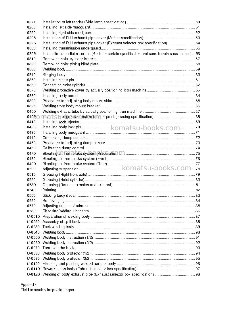 Komatsu hd465-7jpn-e0 Field assembly manual cover Page 3