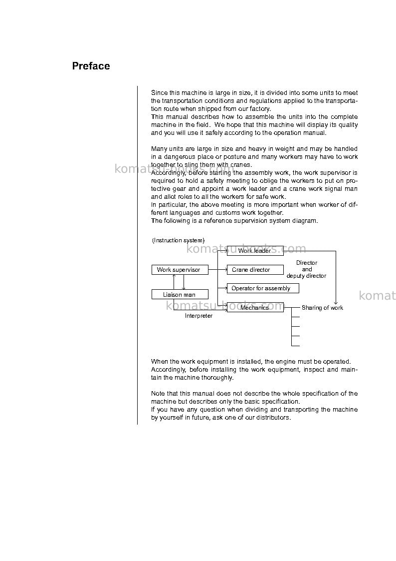 Komatsu d475a-5jpn-e0 Field assembly manual cover Page 3 Komatsu d475a-5jpn-e0 Field assembly manual cover Page 3