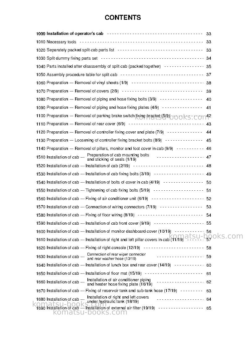 Komatsu wa500-6jpn Field assembly manual cover Page 3 Komatsu wa500-6jpn Field assembly manual cover Page 3