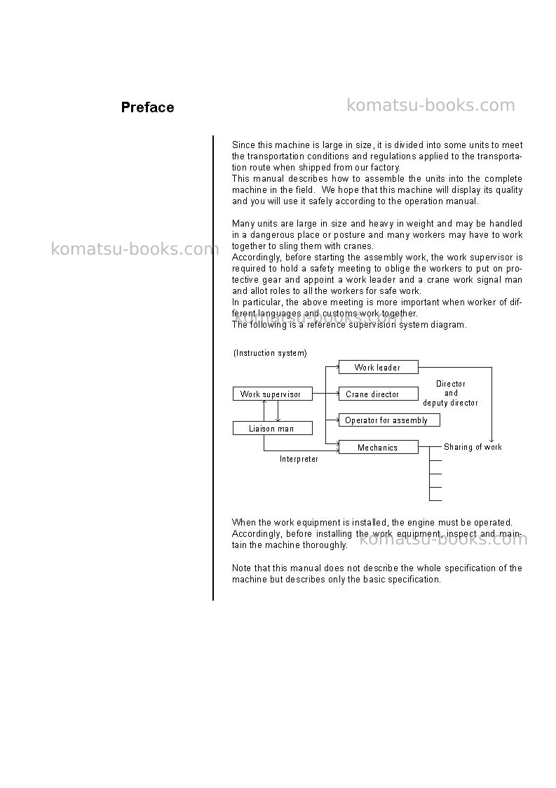 Komatsu d375a-6jpn-mining spec. Field assembly manual cover Page 3