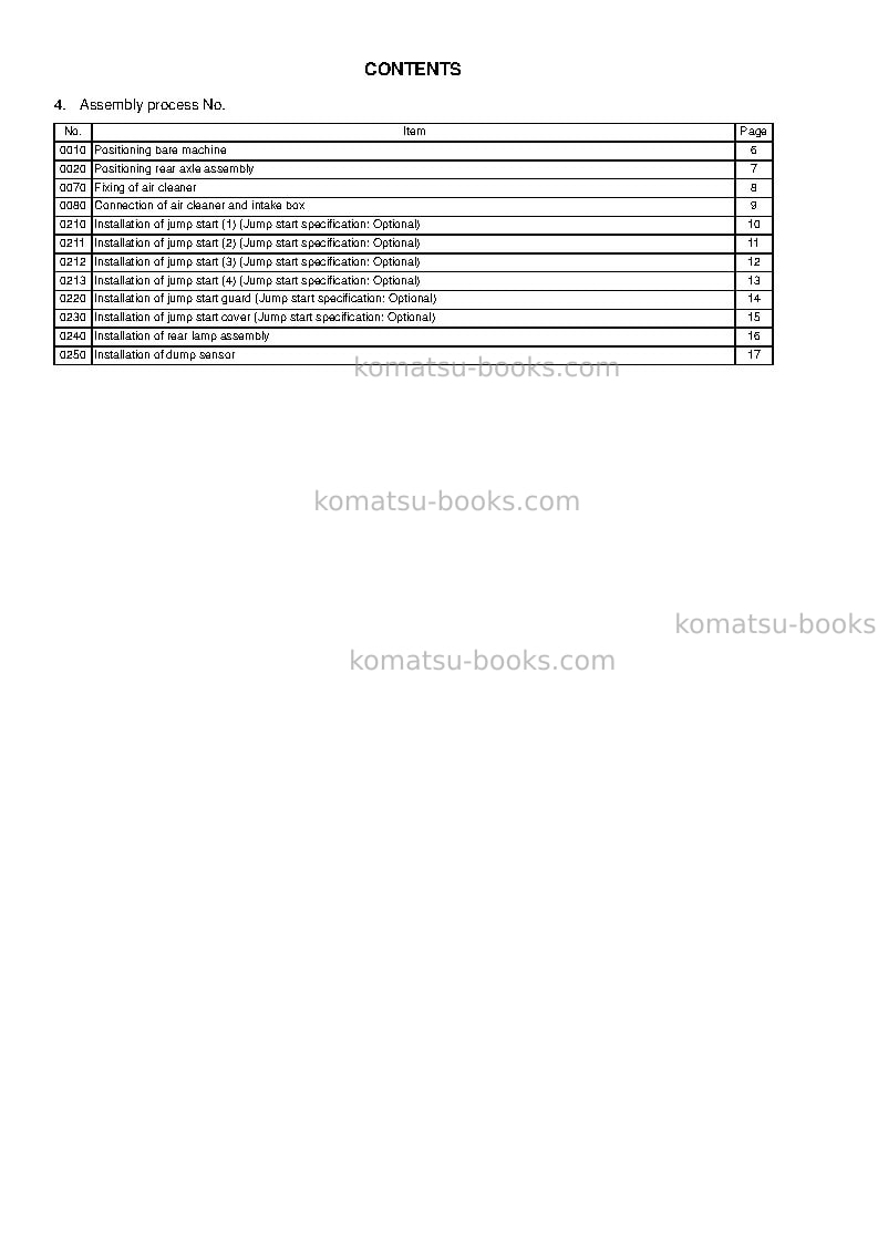 Komatsu hd785-7jpn--40c degree for cis Field assembly manual cover Page 3 Komatsu hd785-7jpn--40c degree for cis Field assembly manual cover Page 3