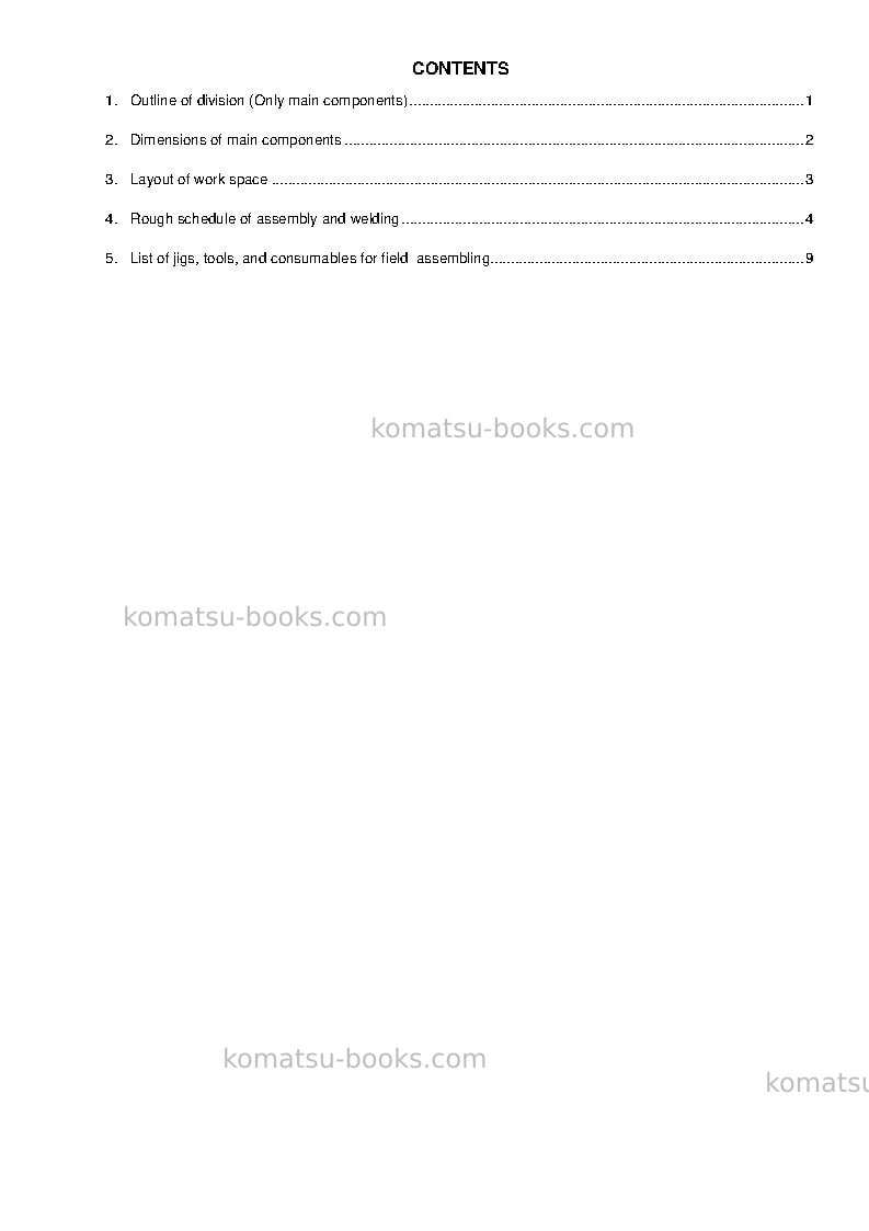 Komatsu hd785-7ind-50c degree m/c spec Field assembly manual cover Page 3