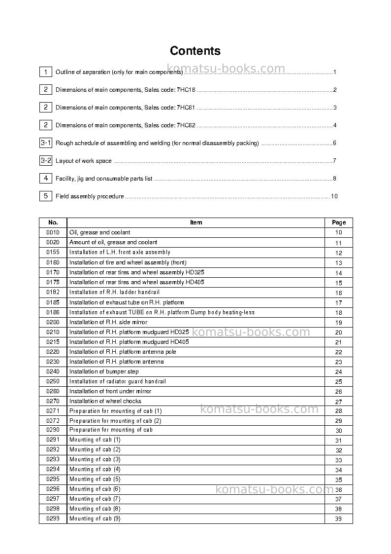 Komatsu hd405-8jpn Field assembly manual cover Page 3
