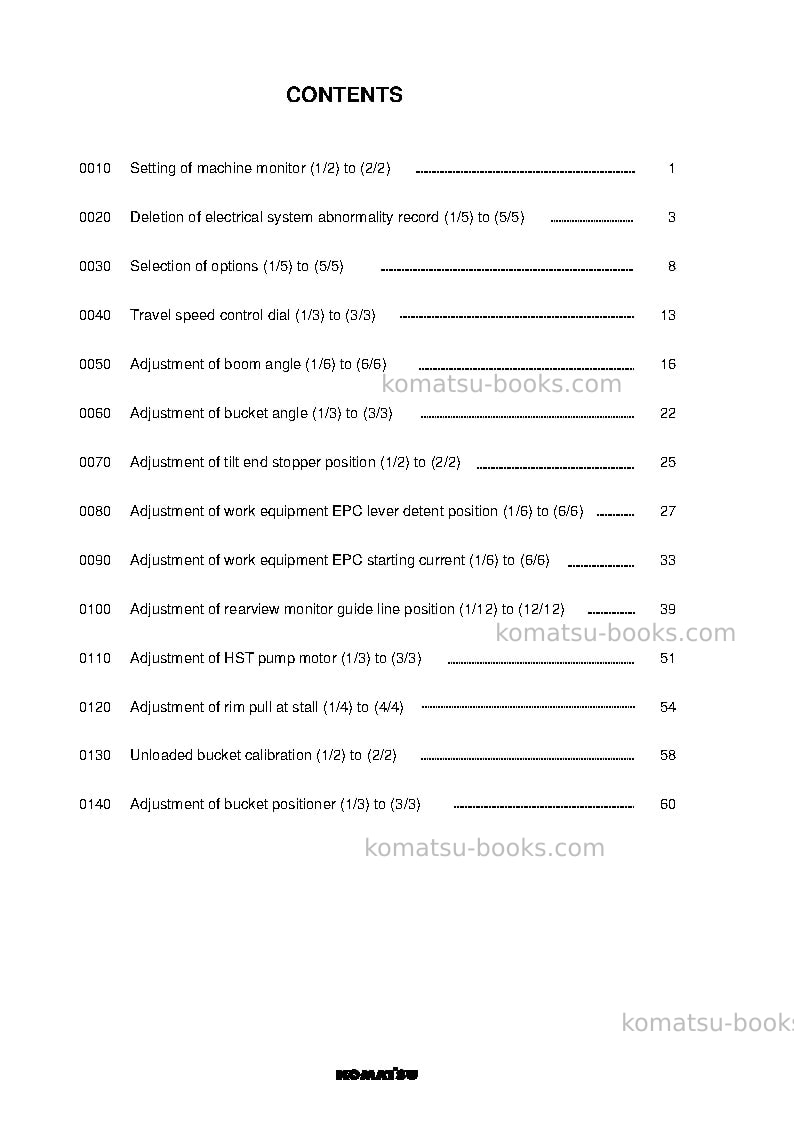 Komatsu wa475-10jpn Field assembly manual cover Page 3 Komatsu wa475-10jpn Field assembly manual cover Page 3