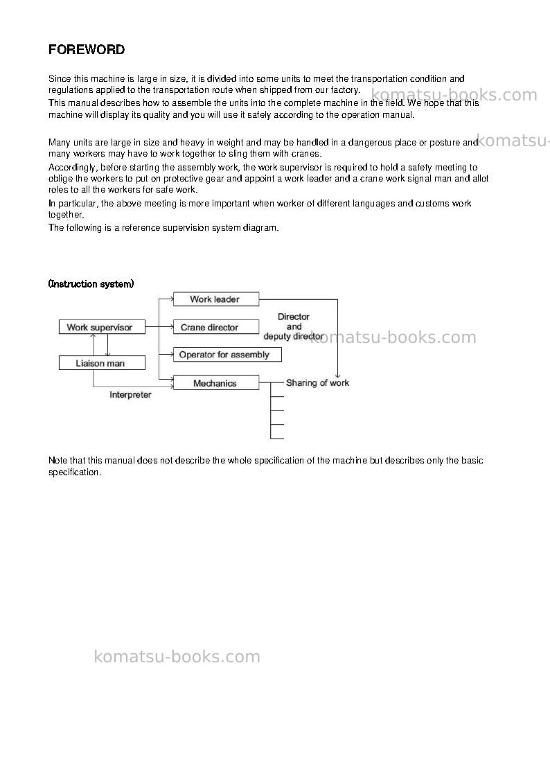 Komatsu wa1200-6jpn Field assembly manual cover Page 3