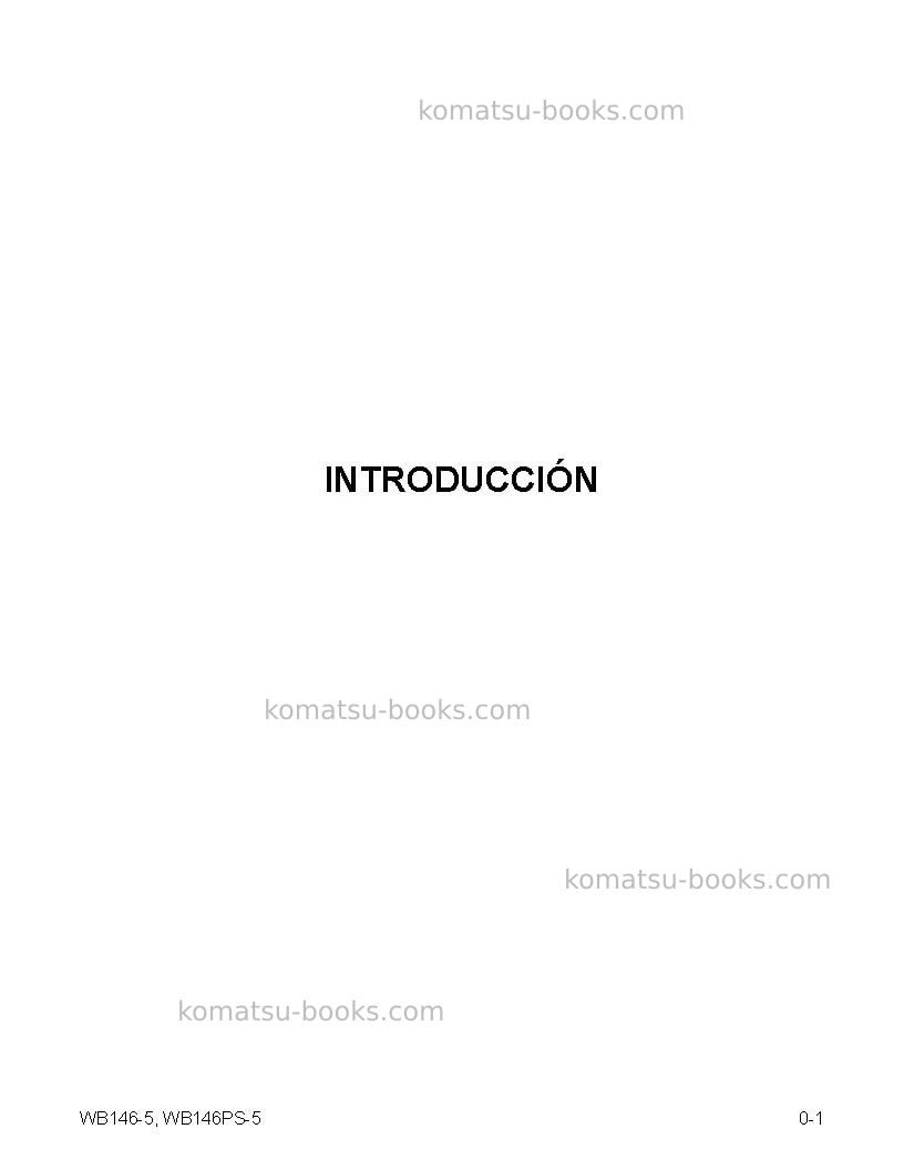 Komatsu wb146ps-5usa Manual de operación cover Page 3 Komatsu wb146ps-5usa Manual de operación cover Page 3