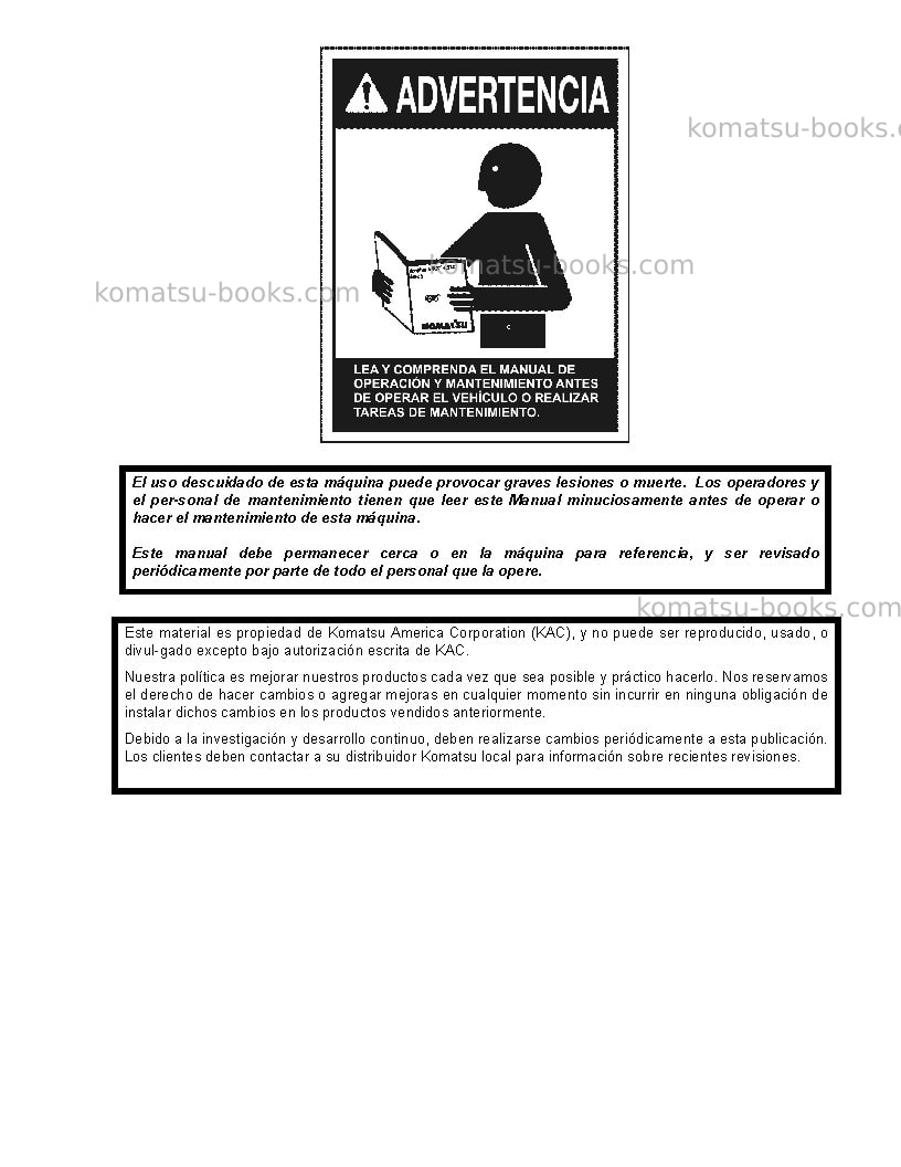 Komatsu hd1500-7usa-w/ sda12v160 Reparación y mantenimiento cover Page 3 Komatsu hd1500-7usa-w/ sda12v160 Reparación y mantenimiento cover Page 3