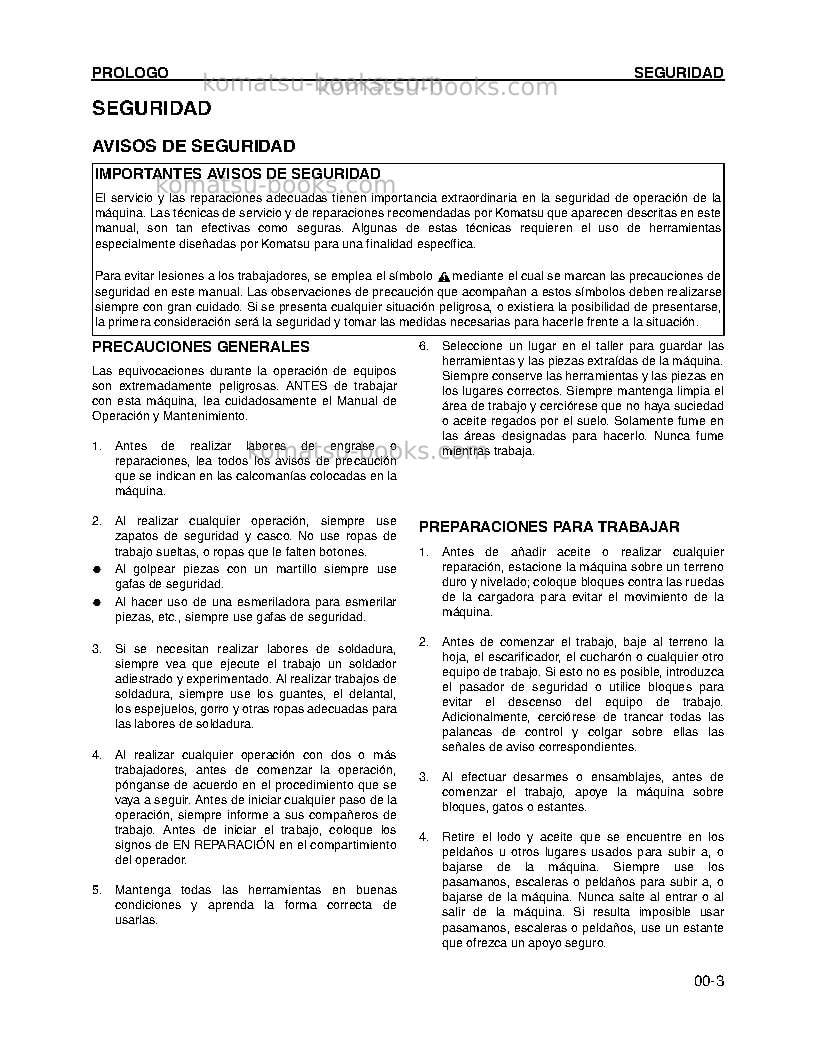 Komatsu gd675-3jpn-a Reparación y mantenimiento cover Page 3 Komatsu gd675-3jpn-a Reparación y mantenimiento cover Page 3