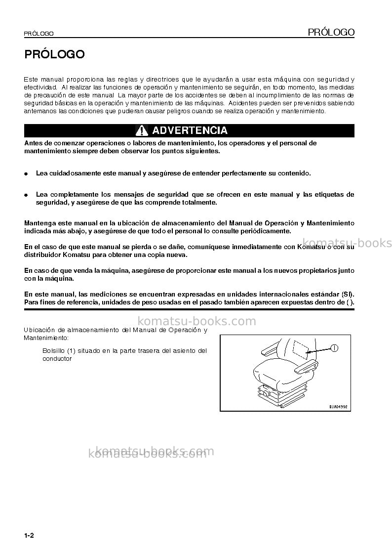Komatsu wa250-6jpn-for n. america Manual de operación cover Page 3 Komatsu wa250-6jpn-for n. america Manual de operación cover Page 3