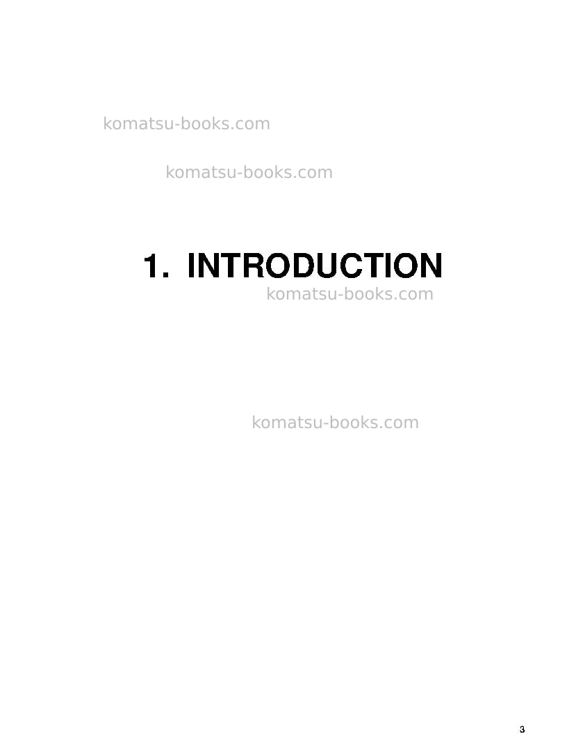 Komatsu pc3000-6deu Operation manual cover Page 3 Komatsu pc3000-6deu Operation manual cover Page 3
