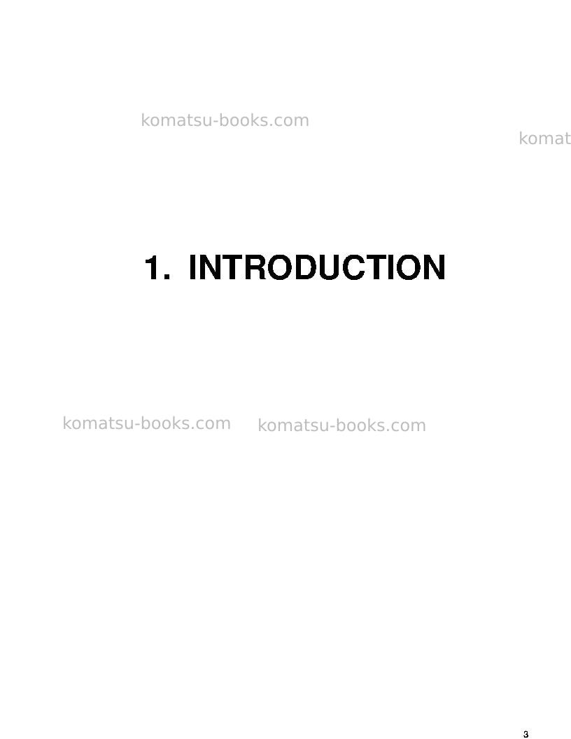 Komatsu pc3000-6deu Operation manual cover Page 3 Komatsu pc3000-6deu Operation manual cover Page 3