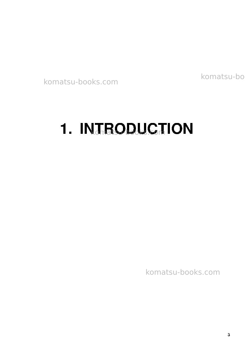 Komatsu pc3000-6deu Operation manual cover Page 3 Komatsu pc3000-6deu Operation manual cover Page 3