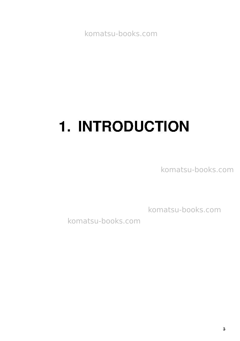 Komatsu pc3000-6deu Operation manual cover Page 3 Komatsu pc3000-6deu Operation manual cover Page 3