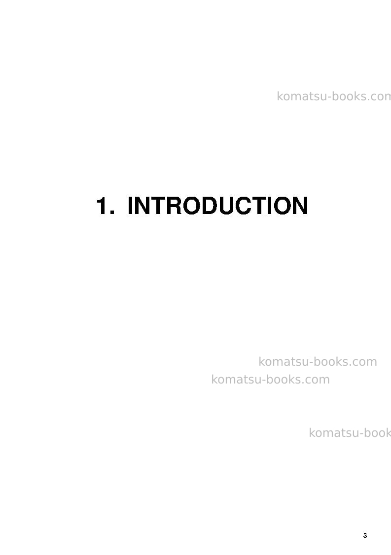 Komatsu pc3000-6deu Operation manual cover Page 3 Komatsu pc3000-6deu Operation manual cover Page 3
