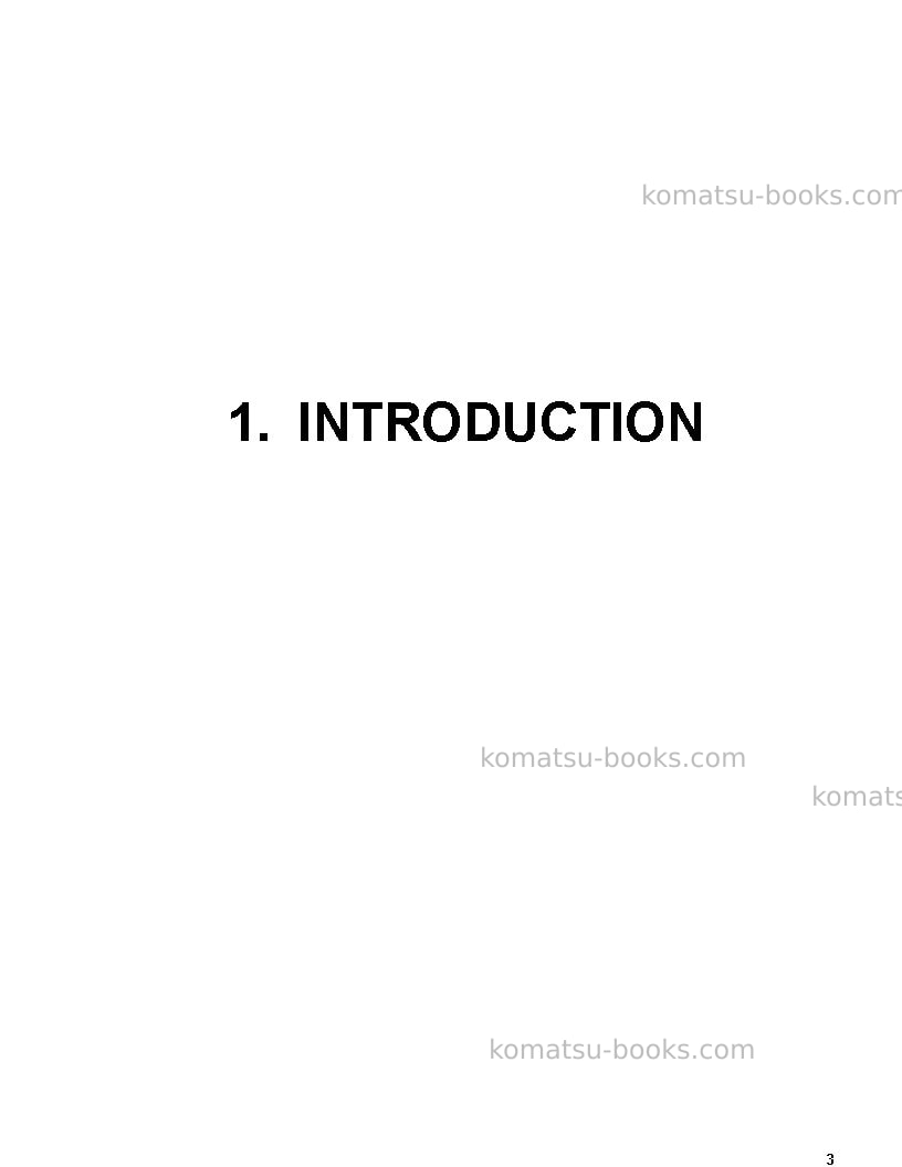 Komatsu pc3000-6deu-electric motor Operation manual cover Page 3