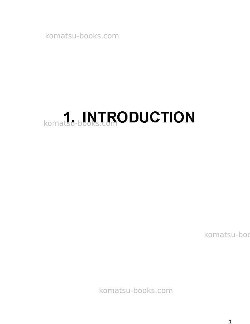 Komatsu pc3000-6deu Operation manual cover Page 3 Komatsu pc3000-6deu Operation manual cover Page 3