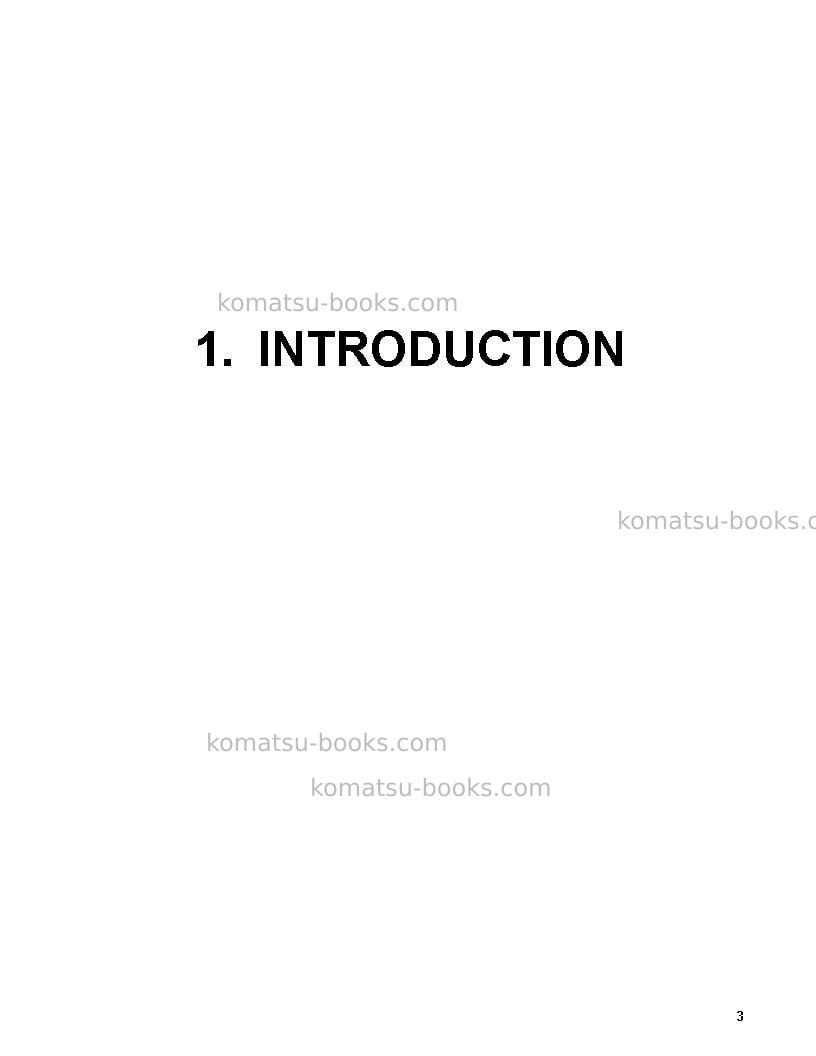 Komatsu pc3000-6deu Operation manual cover Page 3 Komatsu pc3000-6deu Operation manual cover Page 3