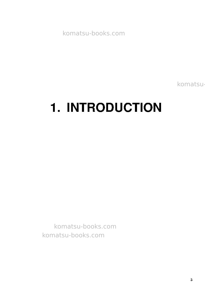 Komatsu pc4000-6deu Operation manual cover Page 3 Komatsu pc4000-6deu Operation manual cover Page 3