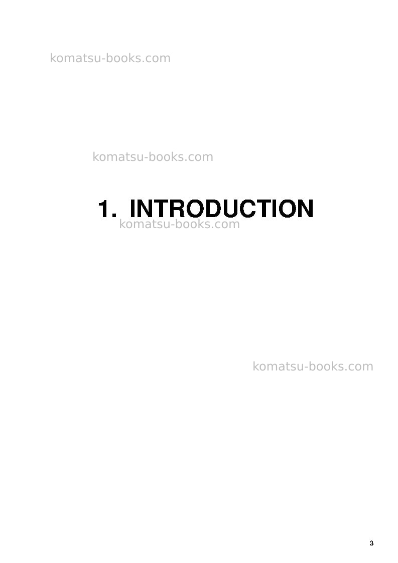 Komatsu pc4000-6deu Operation manual cover Page 3 Komatsu pc4000-6deu Operation manual cover Page 3