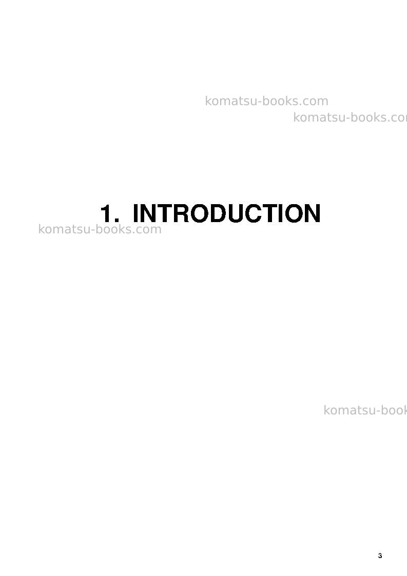 Komatsu pc4000-6deu Operation manual cover Page 3 Komatsu pc4000-6deu Operation manual cover Page 3