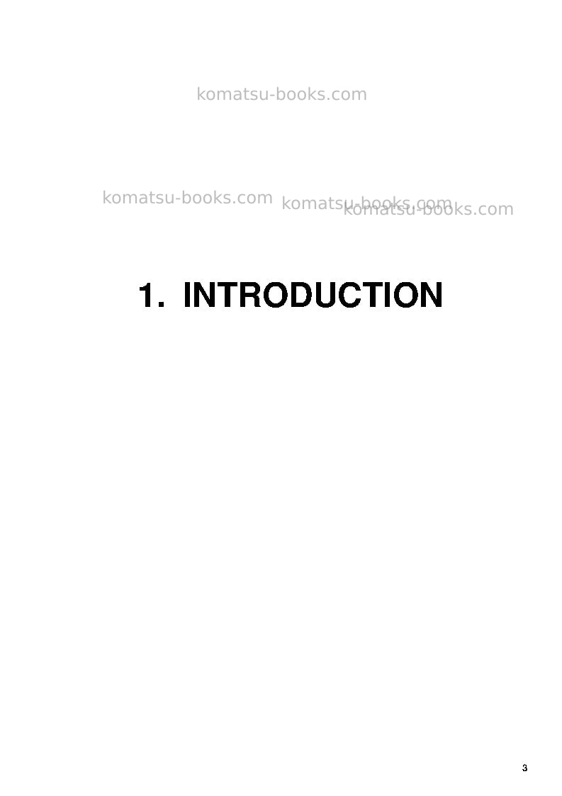Komatsu pc4000-6deu Operation manual cover Page 3 Komatsu pc4000-6deu Operation manual cover Page 3