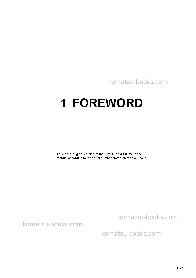 Komatsu pc4000e-6deu Operation manual cover Page 3 Komatsu pc4000e-6deu Operation manual cover Page 3
