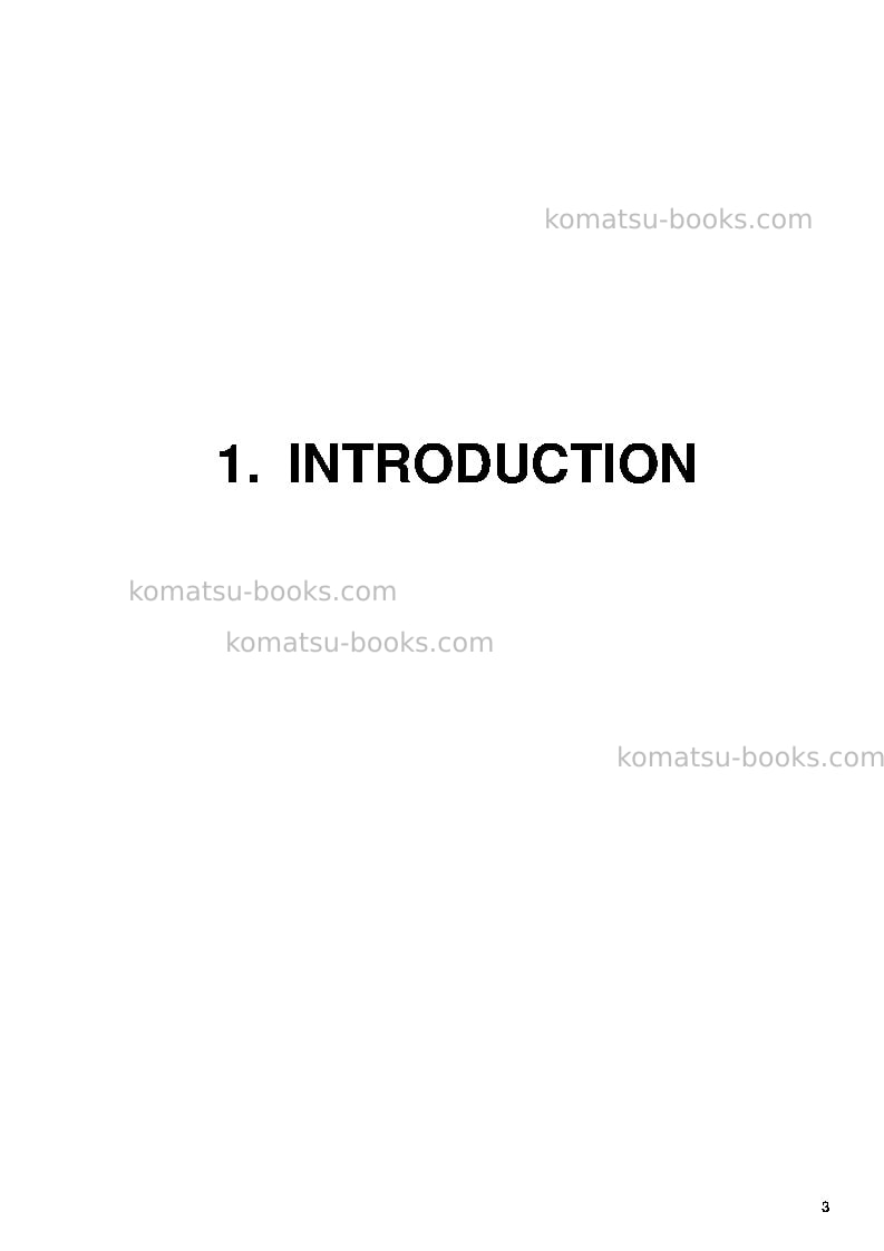 Komatsu pc5500-6deu Operation manual cover Page 3 Komatsu pc5500-6deu Operation manual cover Page 3