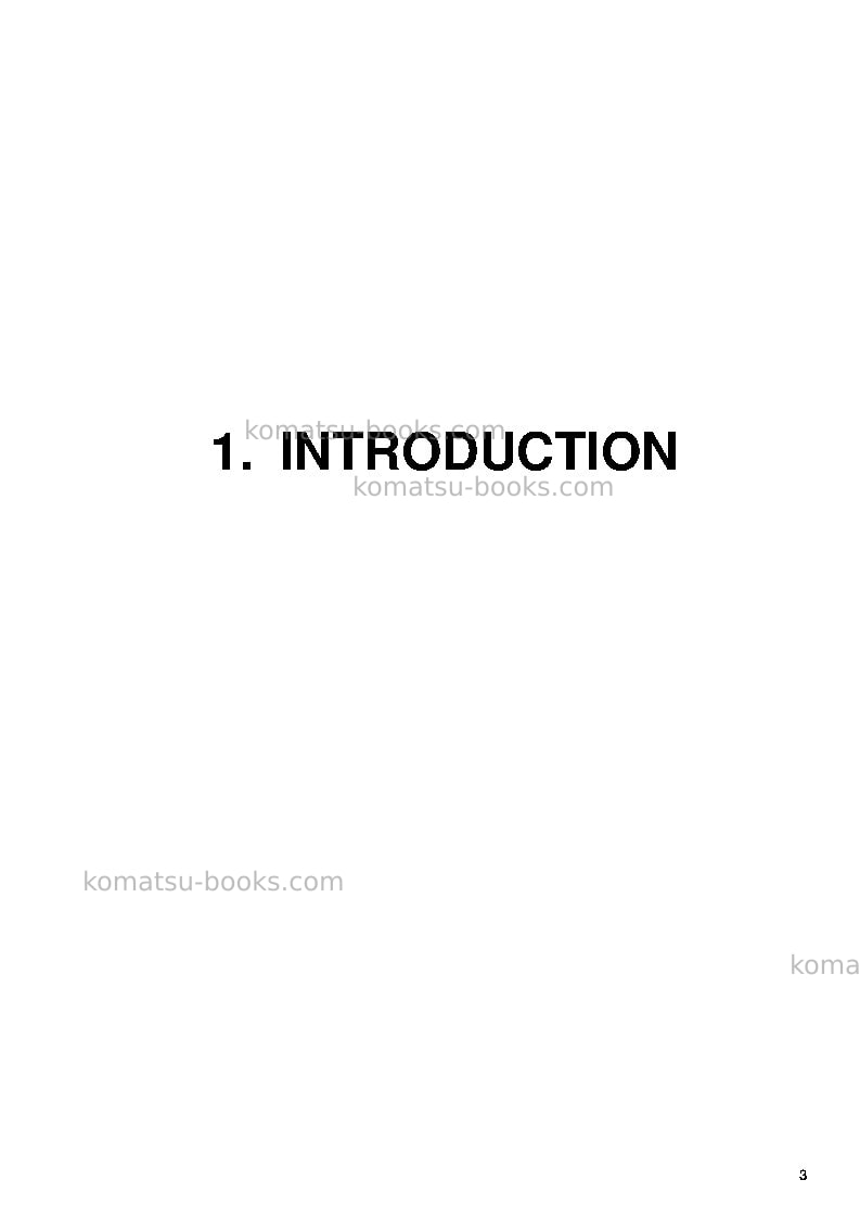 Komatsu pc5500-6deu-electric motor Operation manual cover Page 3