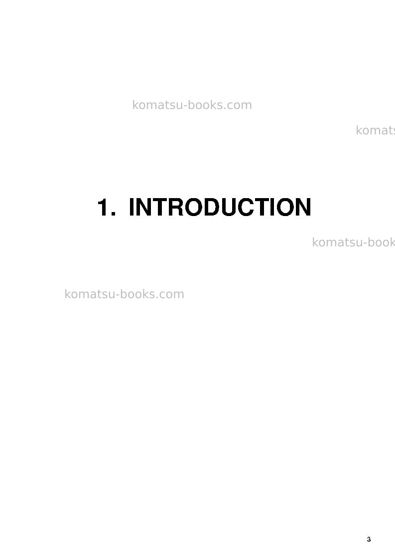 Komatsu pc5500-6deu Operation manual cover Page 3 Komatsu pc5500-6deu Operation manual cover Page 3
