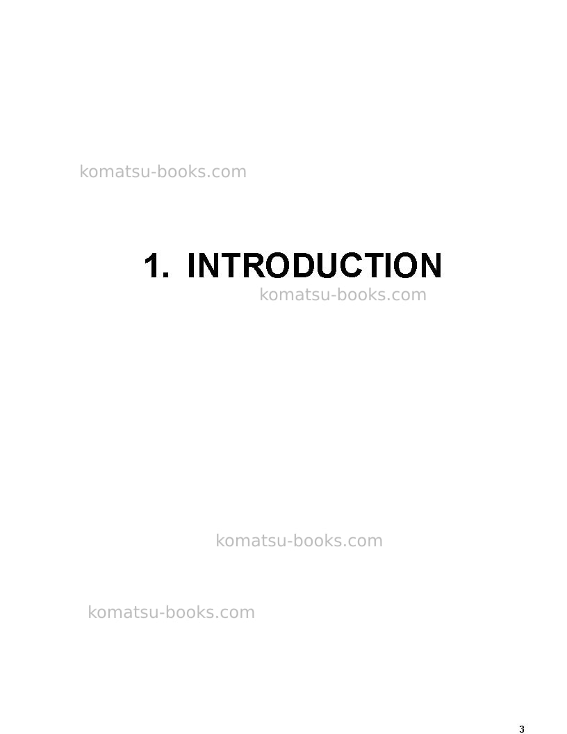 Komatsu pc5500-6deu Operation manual cover Page 3 Komatsu pc5500-6deu Operation manual cover Page 3