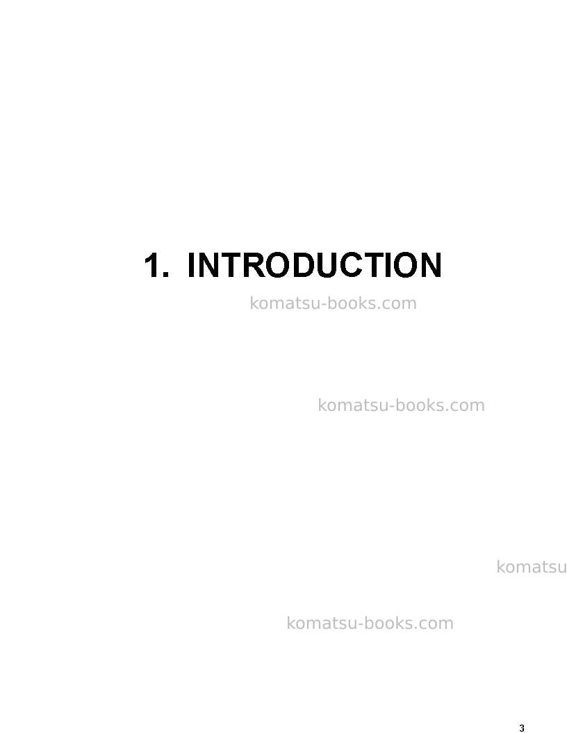 Komatsu pc5500-6deu-electric motor Operation manual cover Page 3