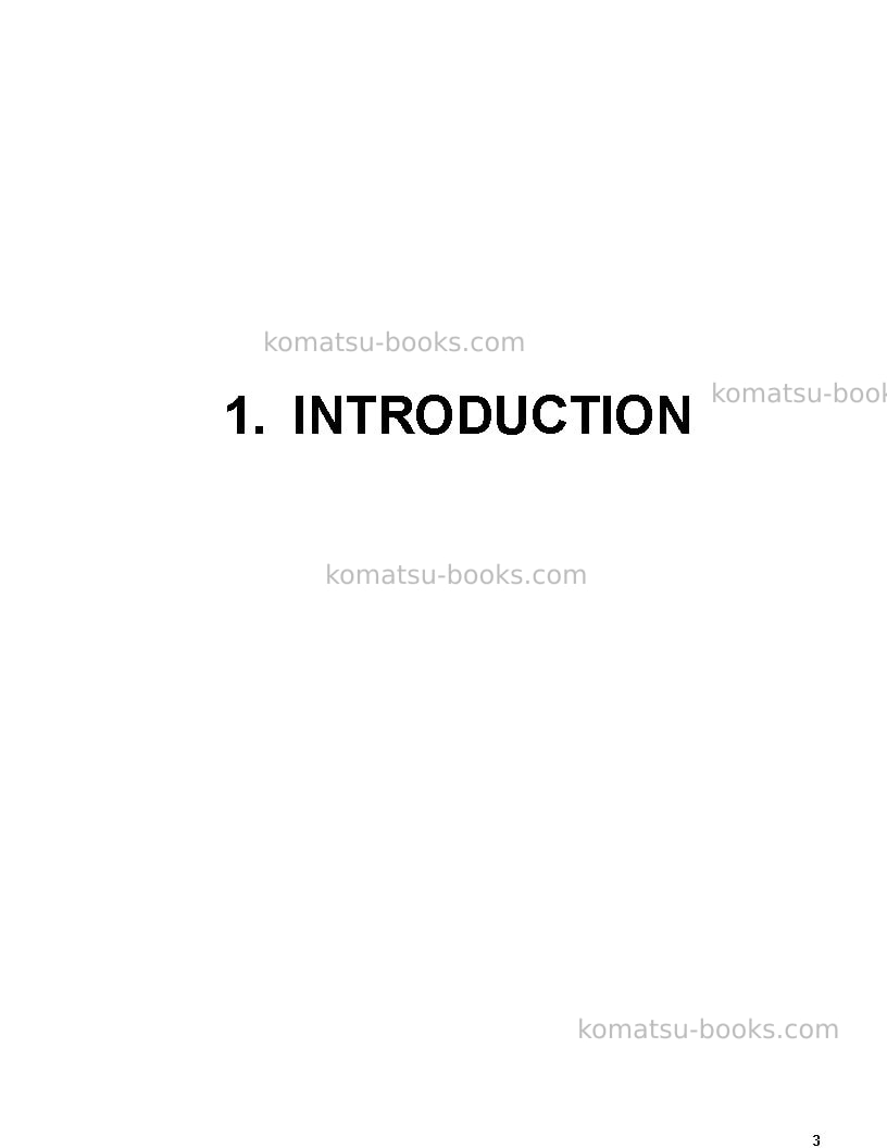Komatsu pc5500-6deu Operation manual cover Page 3 Komatsu pc5500-6deu Operation manual cover Page 3