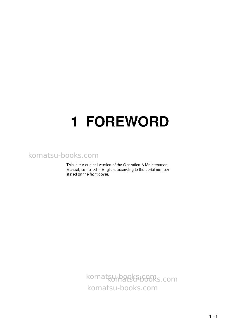 Komatsu pc5500-6deu-diesel Operation manual cover Page 3
