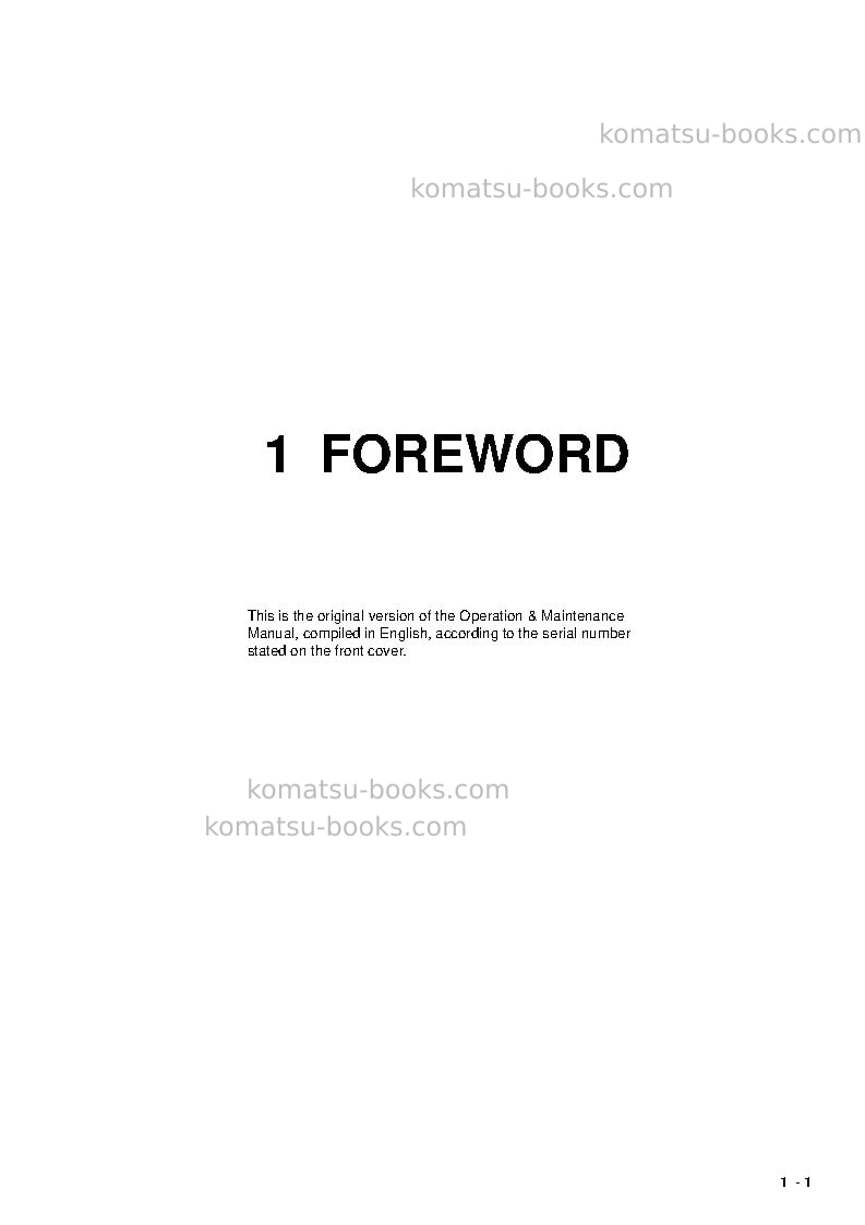 Komatsu pc5500-6deu Operation manual cover Page 3 Komatsu pc5500-6deu Operation manual cover Page 3