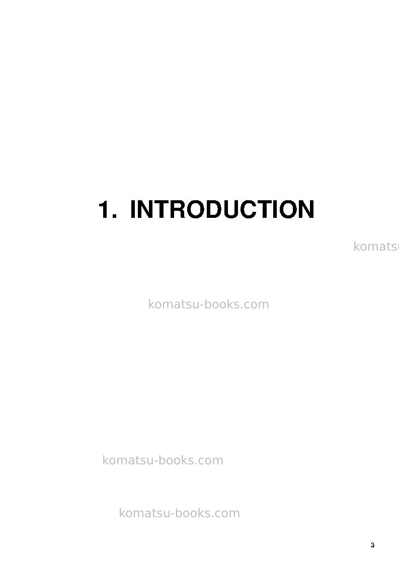 Komatsu pc3000-6deu Operation manual cover Page 3 Komatsu pc3000-6deu Operation manual cover Page 3