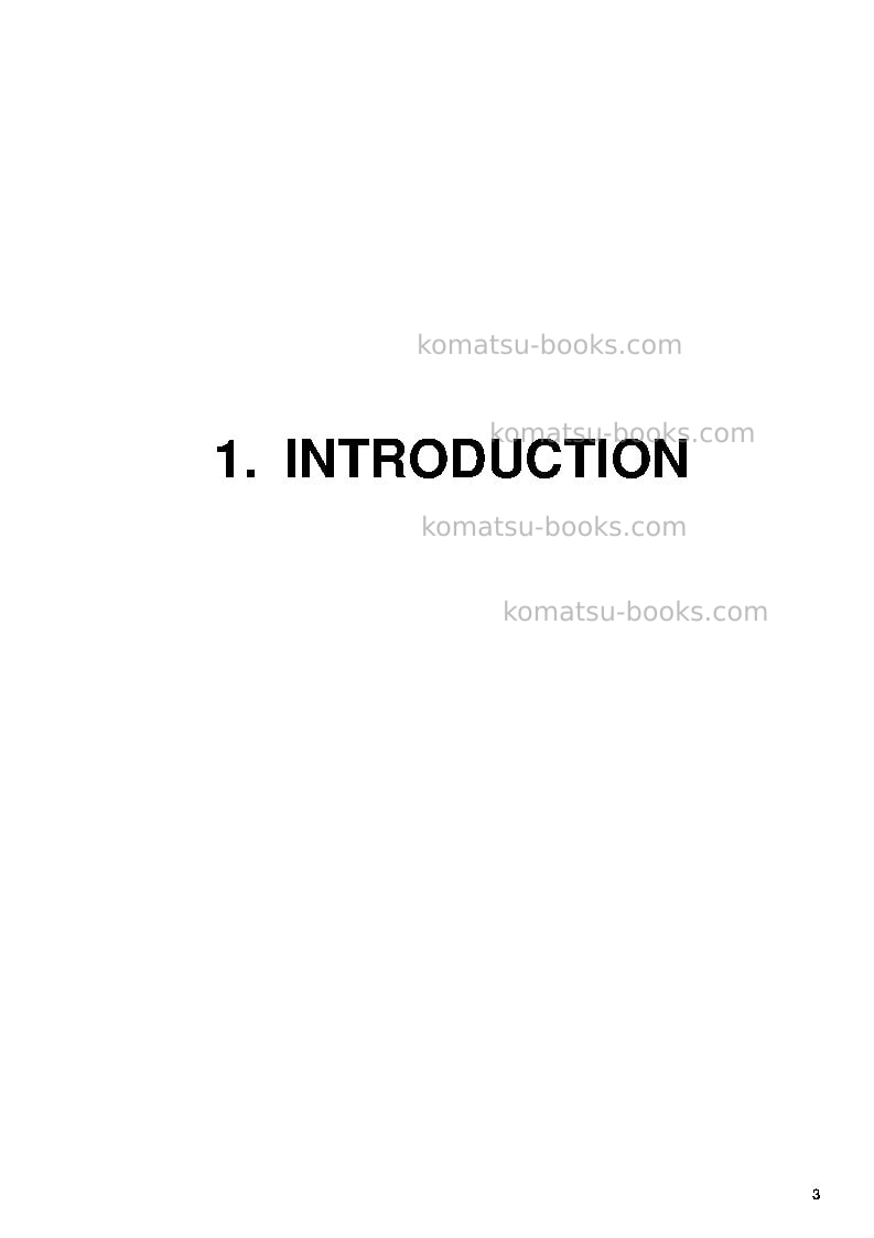Komatsu pc4000-6deu Operation manual cover Page 3 Komatsu pc4000-6deu Operation manual cover Page 3