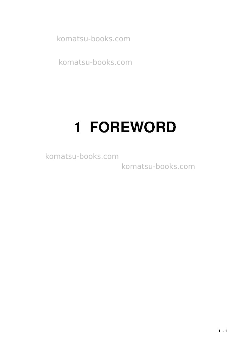 Komatsu pc4000-6deu Operation manual cover Page 3 Komatsu pc4000-6deu Operation manual cover Page 3