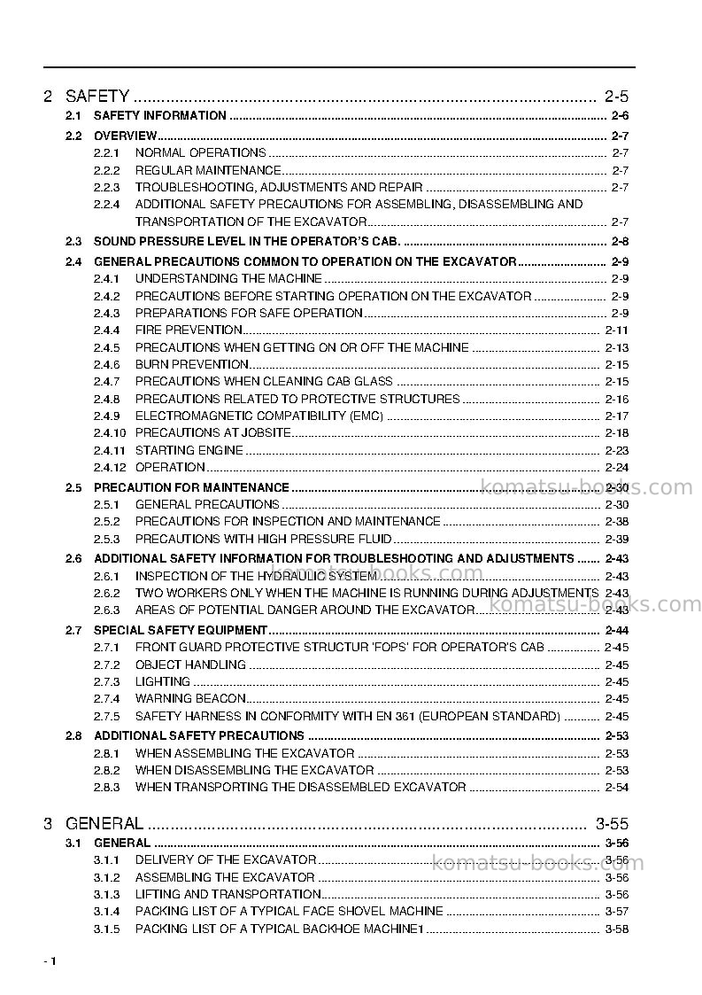 Komatsu pc3000-6deu Field assembly manual cover Page 3 Komatsu pc3000-6deu Field assembly manual cover Page 3