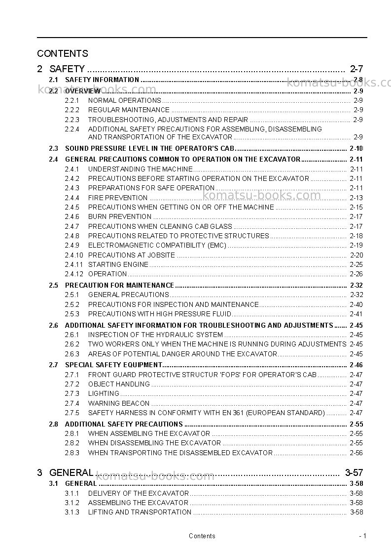 Komatsu pc5500-6deu Field assembly manual cover Page 3 Komatsu pc5500-6deu Field assembly manual cover Page 3