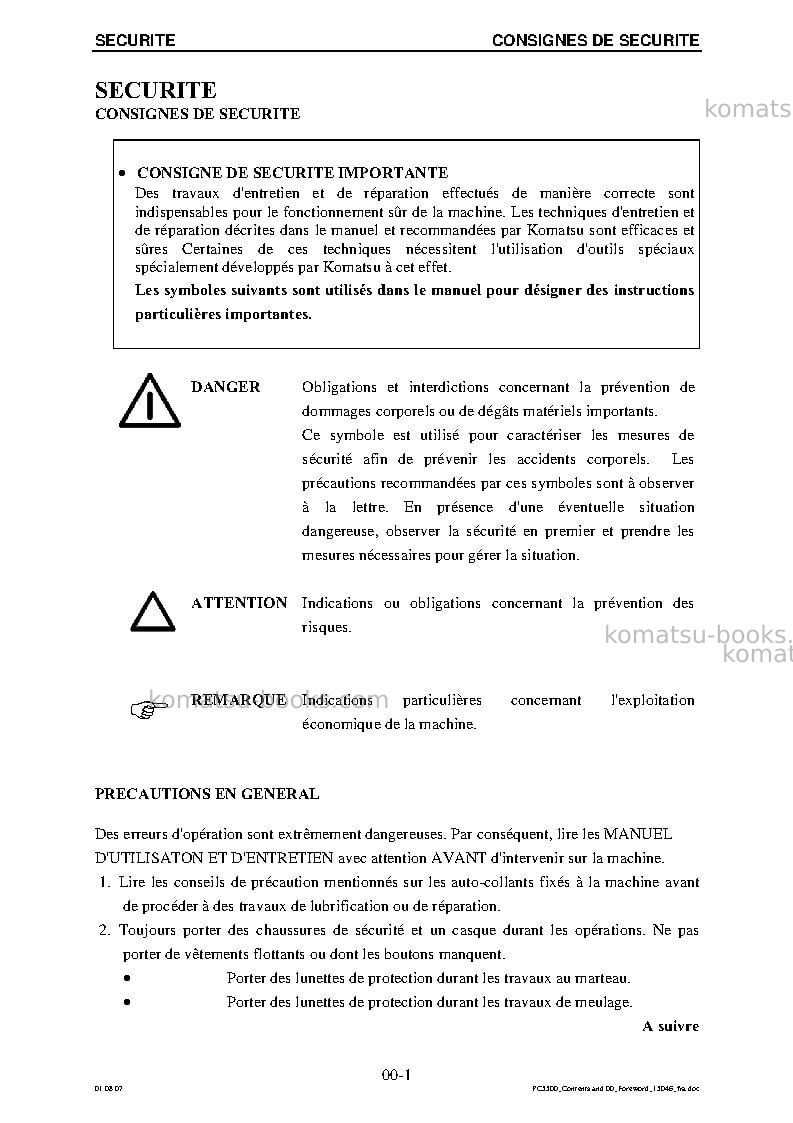 Komatsu pc5500-6deu Réparation et maintenance couverture Page 3 Komatsu pc5500-6deu Réparation et maintenance couverture Page 3