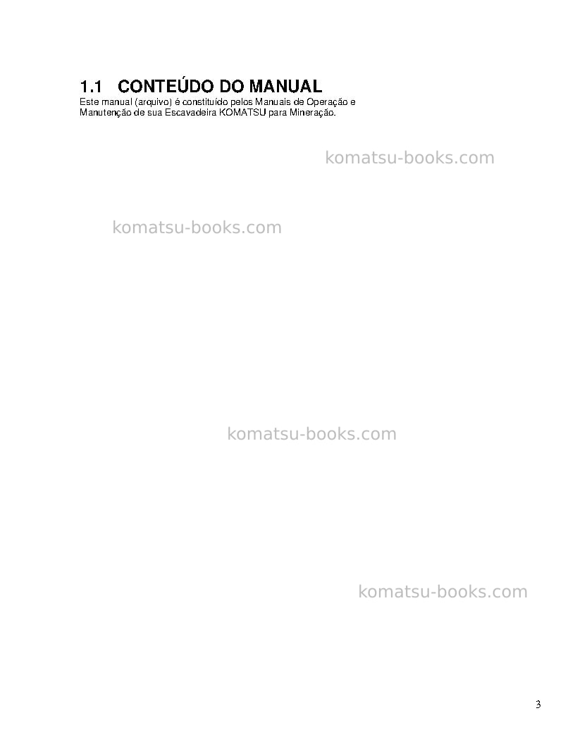 Komatsu pc8000-6deu-electric motor Manual de operação capa Página 3 Komatsu pc8000-6deu-electric motor Manual de operação capa Página 3