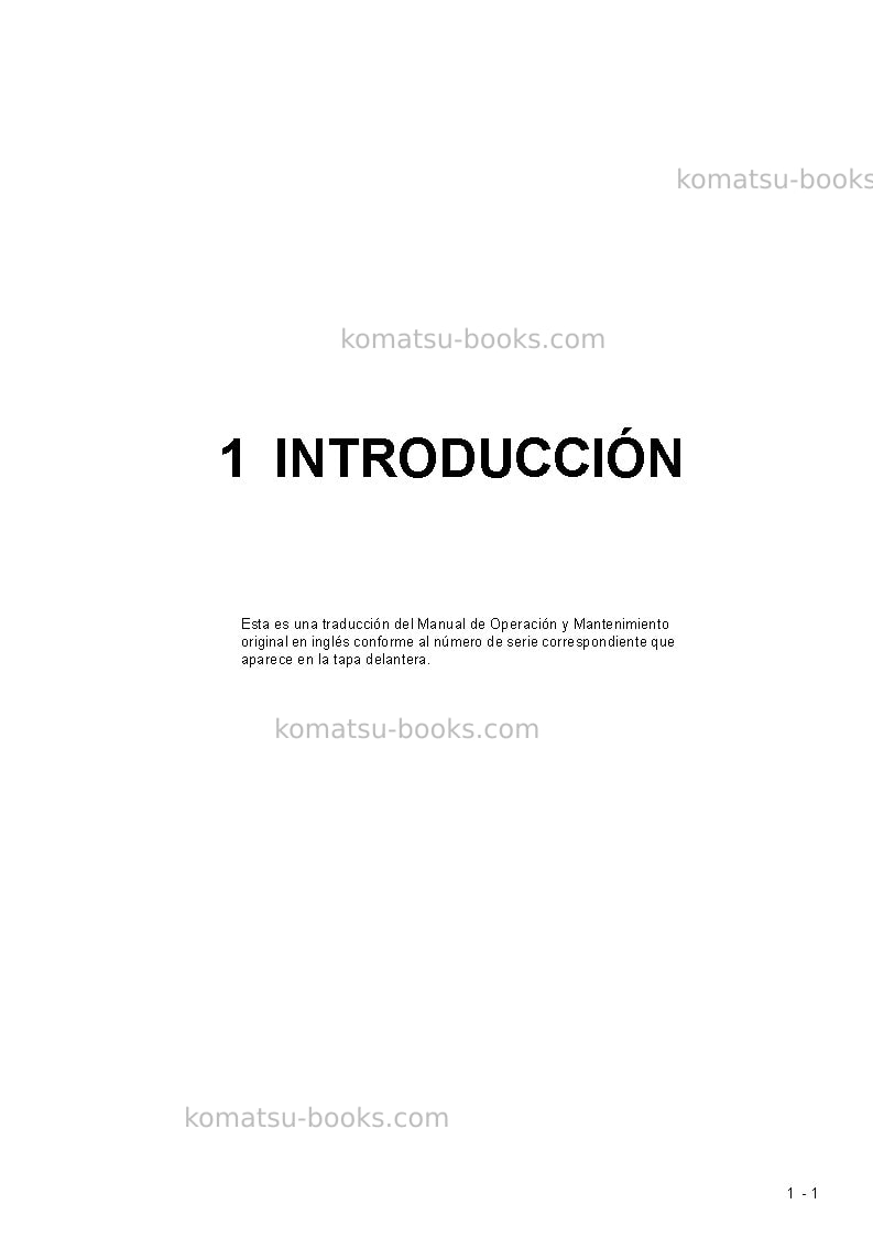 Komatsu pc8000-6deu Manual de operación cover Page 3 Komatsu pc8000-6deu Manual de operación cover Page 3