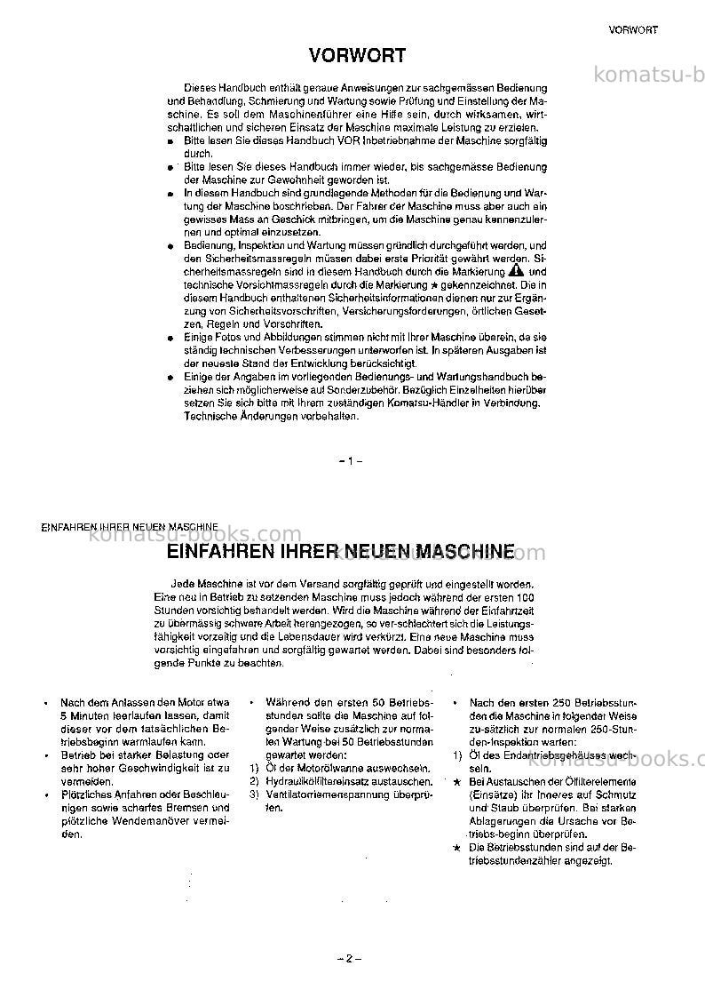 Komatsu pc10-6ita Betriebsanleitung Titelseite Seite 3